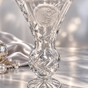 Vintage Cut Crystal Trumpet Shaped Vase