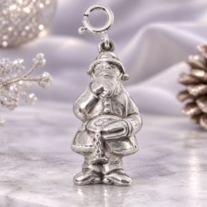 Vintage-Style Silver-Tone Father Christmas Figurine Charm